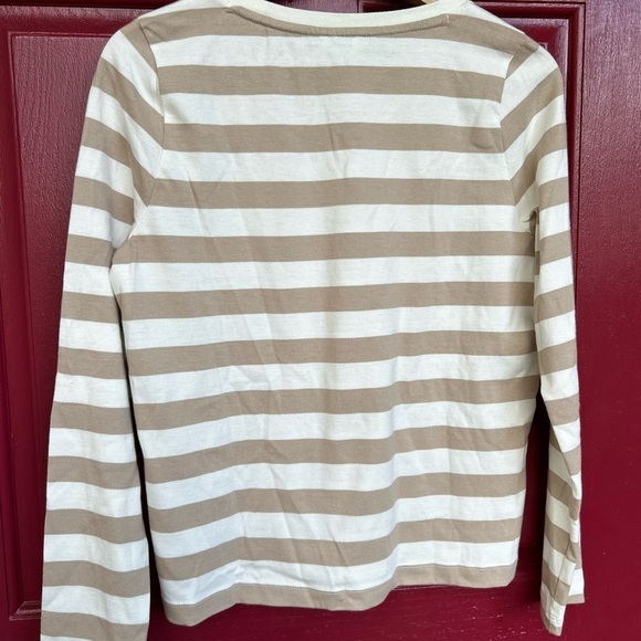 New J Crew Striped gold button-side tee classic preppy casual sweater top XS - Picture 7 of 9